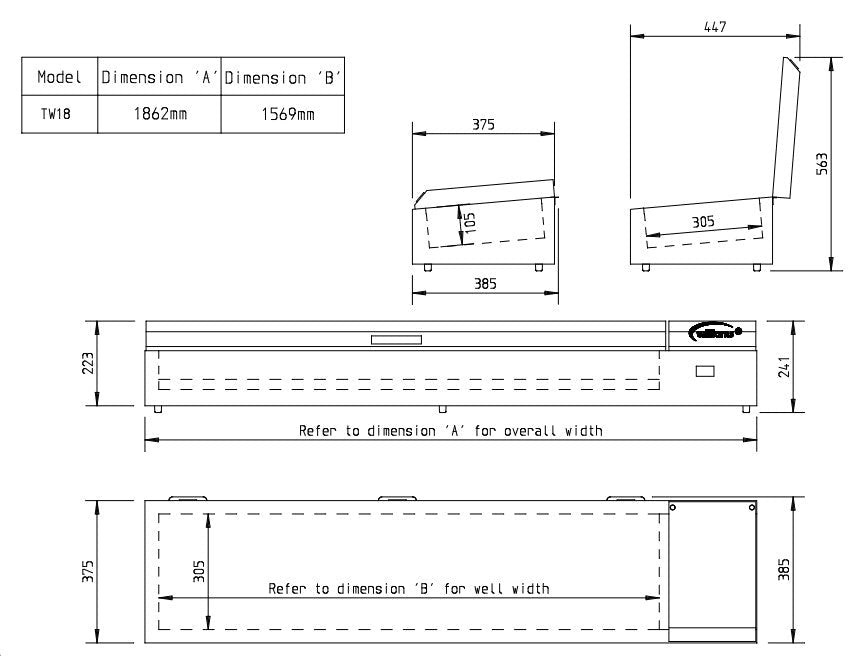 Williams Thermowell - Nine Pan Counter Top Refrigerated Well TW18
