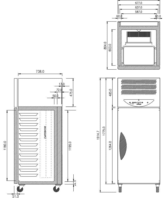 Williams Blast Chiller - 50Kg/13 Tray Blast Chiller Freezer WBCF50