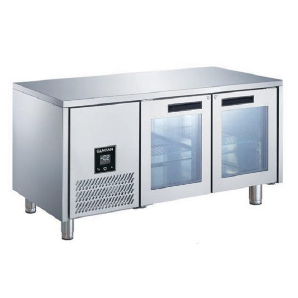 Glacian 2 Door Slimline Fridge 660 Deep Glass Doors - BCG61420