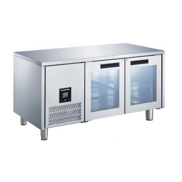 Glacian 2 Door Fridge 760mm Deep Glass Doors - BCG71815