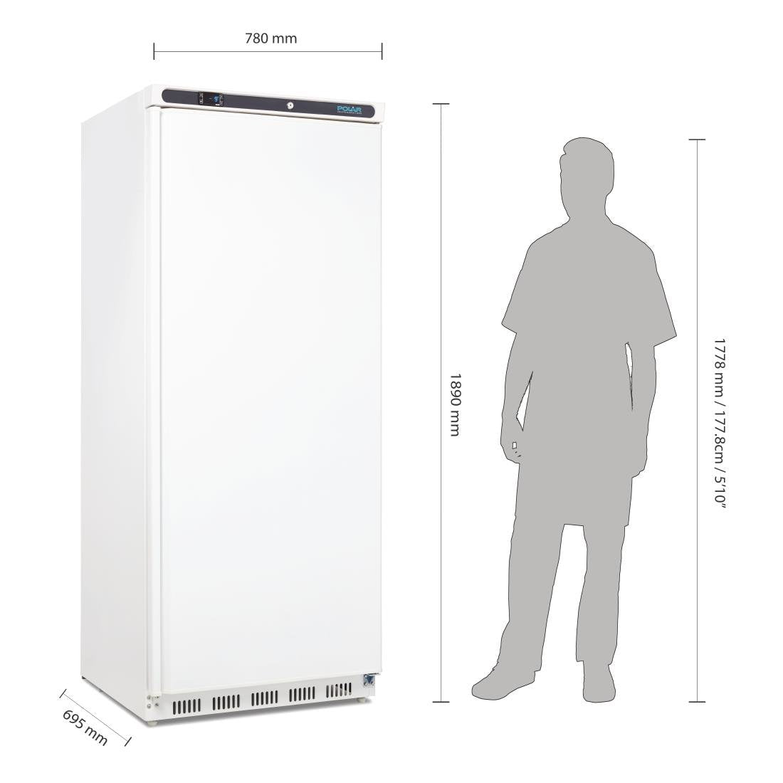 Polar C-Series Upright Freezer White 600Ltr - CD615-A