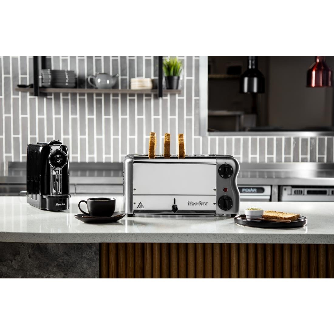 Rowlett Esprit 4 Slot Toaster Chrome with Elements & Sandwich Cage - CH181-A