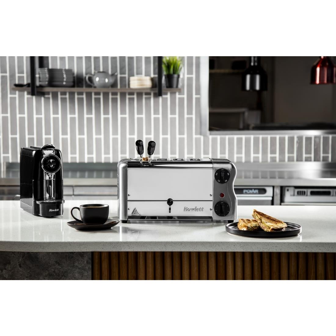 Rowlett Esprit 4 Slot Toaster Chrome with Elements & Sandwich Cage - CH181-A