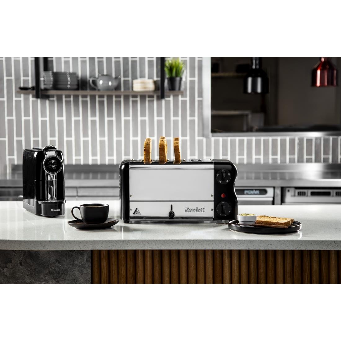 Rowlett Esprit 4 Slot Toaster Jet Black with Elements & Sandwich Cage - CH183-A