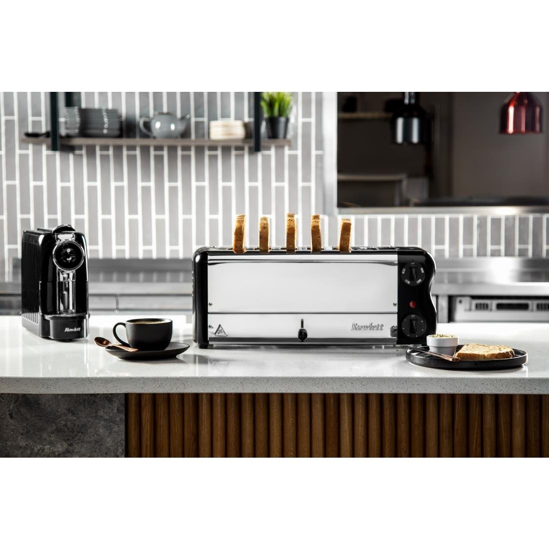 Rowlett Esprit 6 Slot Toaster Jet Black with Elements & Sandwich Cage - CH187-A