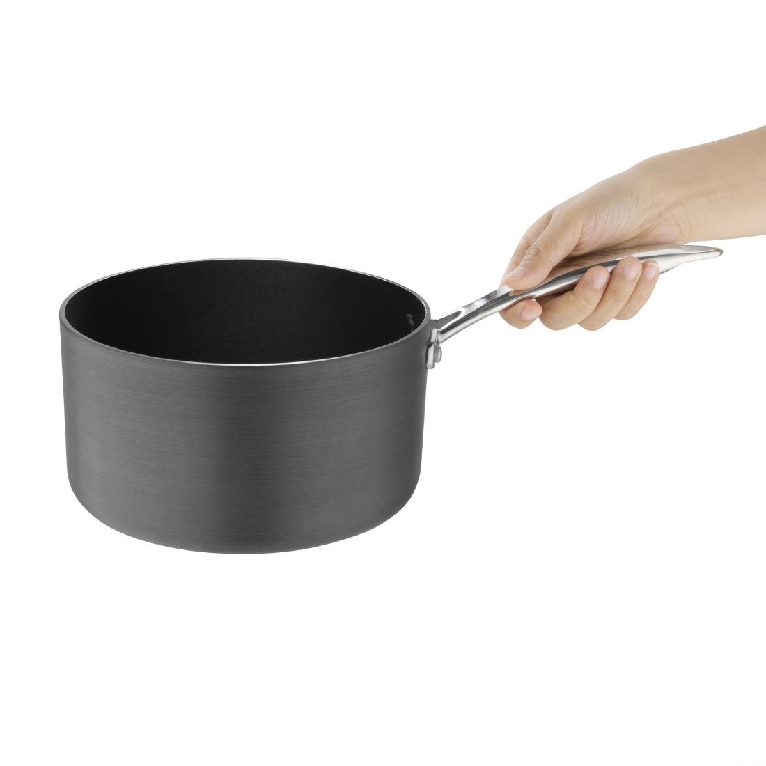 Vogue Anodised Aluminium Non Stick Sauce Pan 200mm - CP763