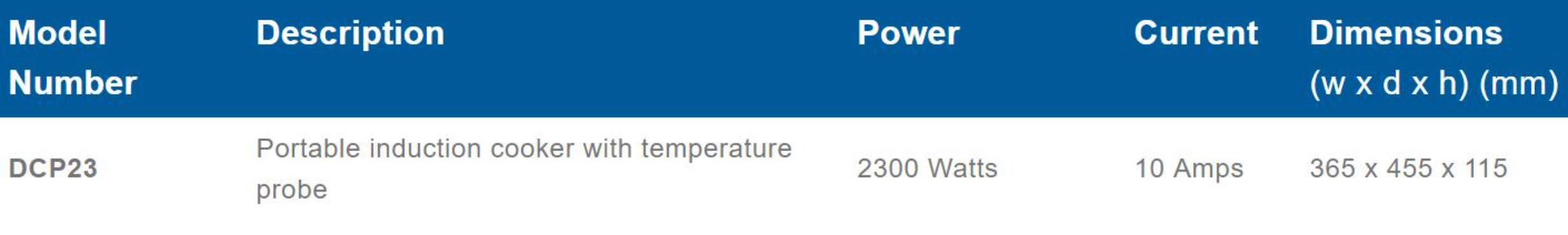 Dipo Counter Top Induction Cooker with Temperature Probe - DCP23
