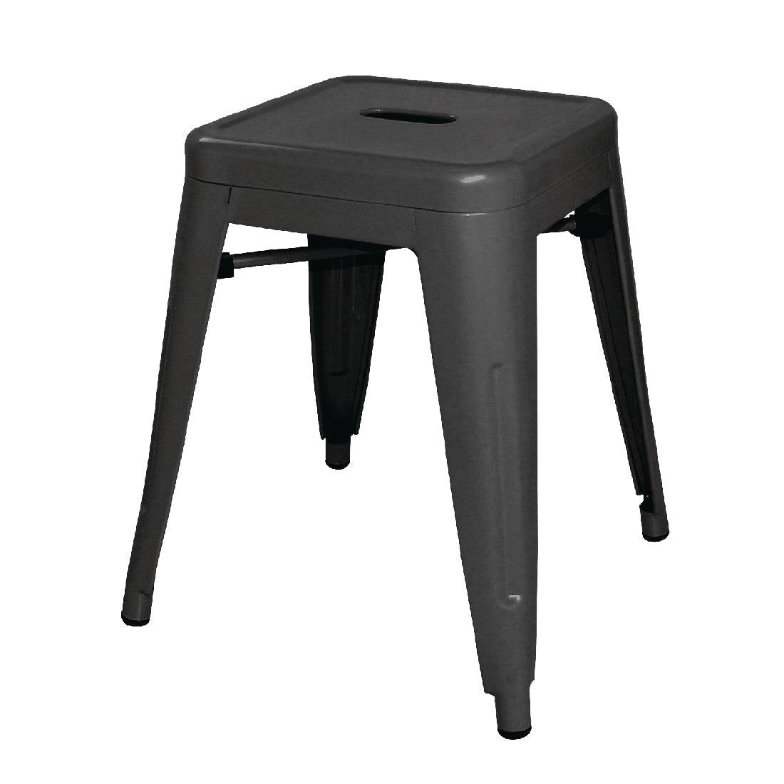 Bolero Low Metal Bar Stools Black (Pack of 4) - DL880
