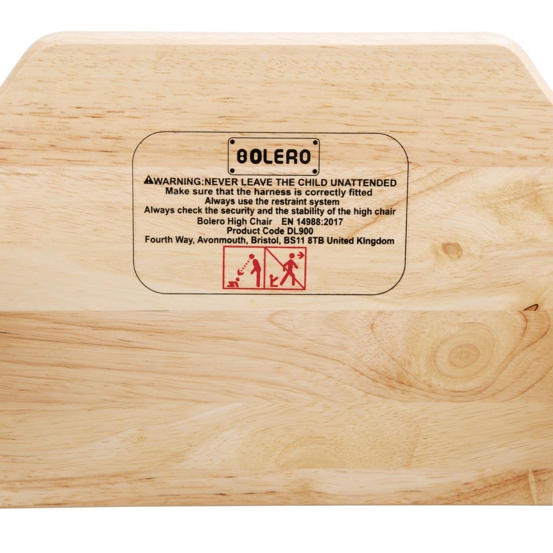 Bolero Wooden High Chair Natural Finish - DL900