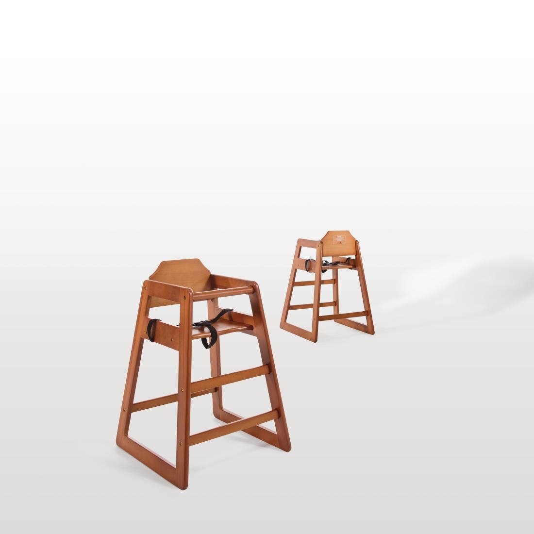 Bolero Wooden High Chair Dark Wood Finish - DL901