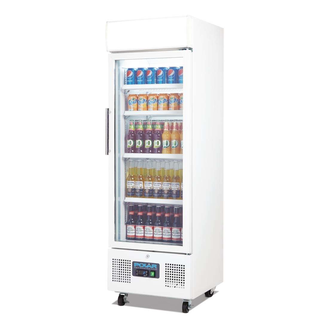 Polar G-Series Upright Display Fridge White 218Ltr - DM075-A