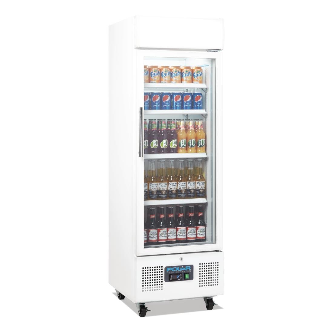 Polar G-Series Upright Display Fridge White 218Ltr - DM075-A