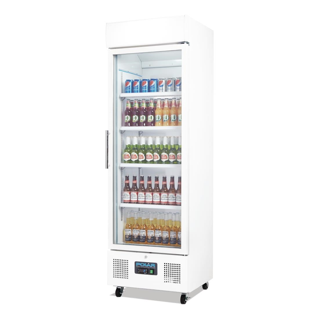Polar G-Series Upright Display Fridge White 350Ltr - DM076-A