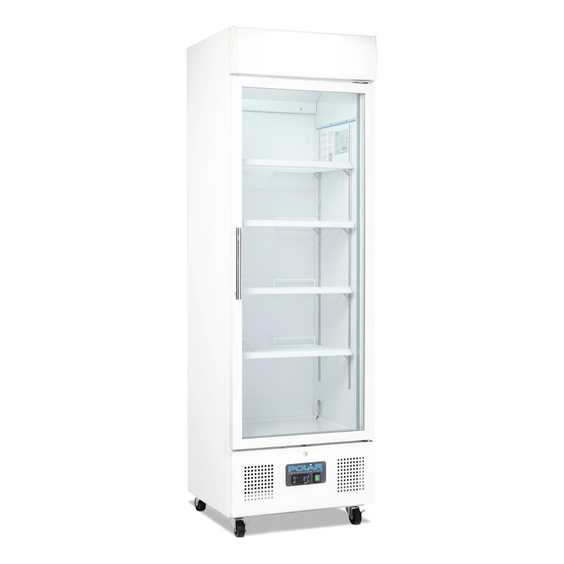Polar G-Series Upright Display Fridge White 350Ltr - DM076-A