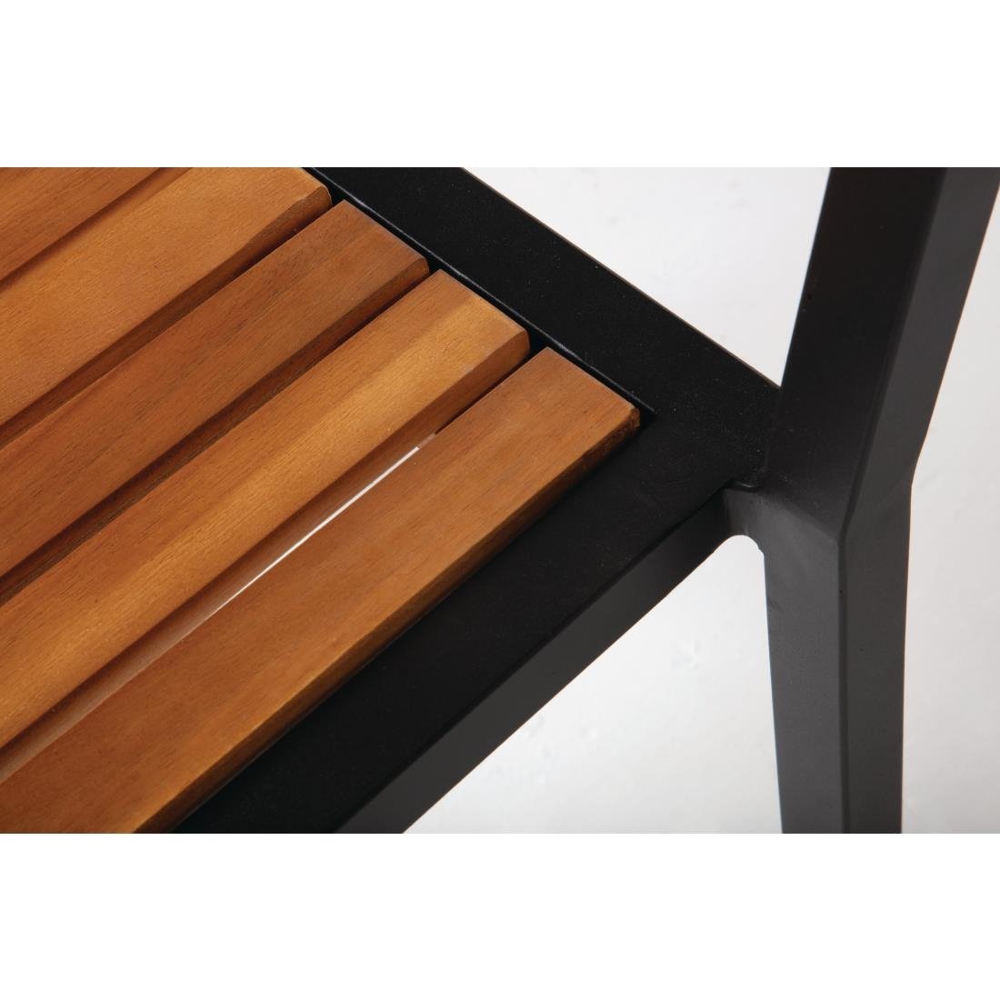 Bolero Steel & Acacia Side Chairs (Pack of 4) - DS150