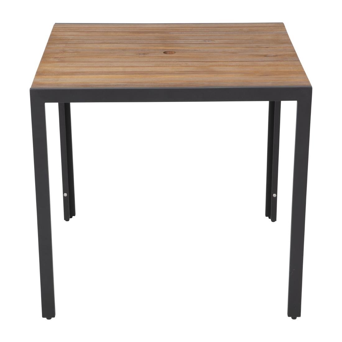 Bolero Square Steel and Acacia Table 800mm - DS152