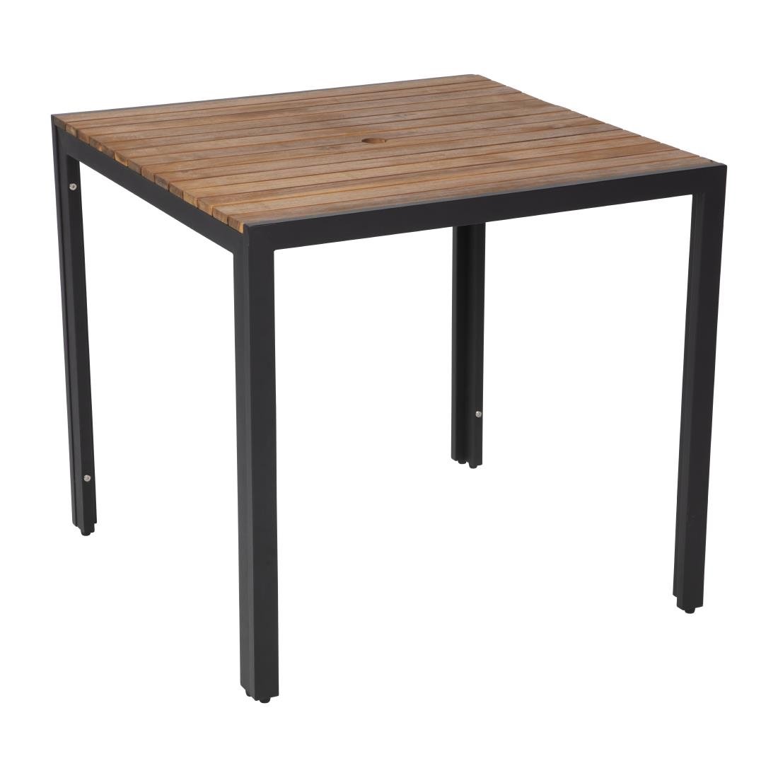 Bolero Square Steel and Acacia Table 800mm - DS152