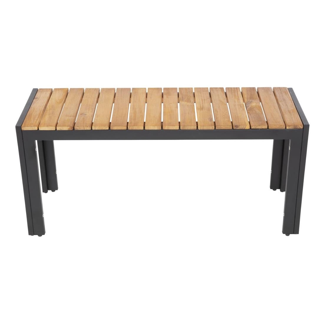 Bolero Rectangular Steel and Acacia Benches 1000mm (Pack of 2) - DS154