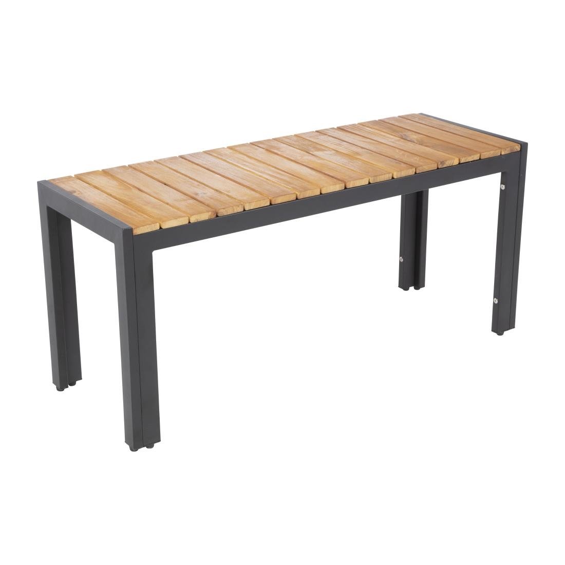 Bolero Rectangular Steel and Acacia Benches 1000mm (Pack of 2) - DS154