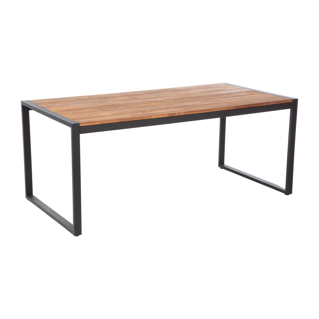 Bolero Acacia Wood and Steel Rectangular Industrial Table 1800mm - DS157