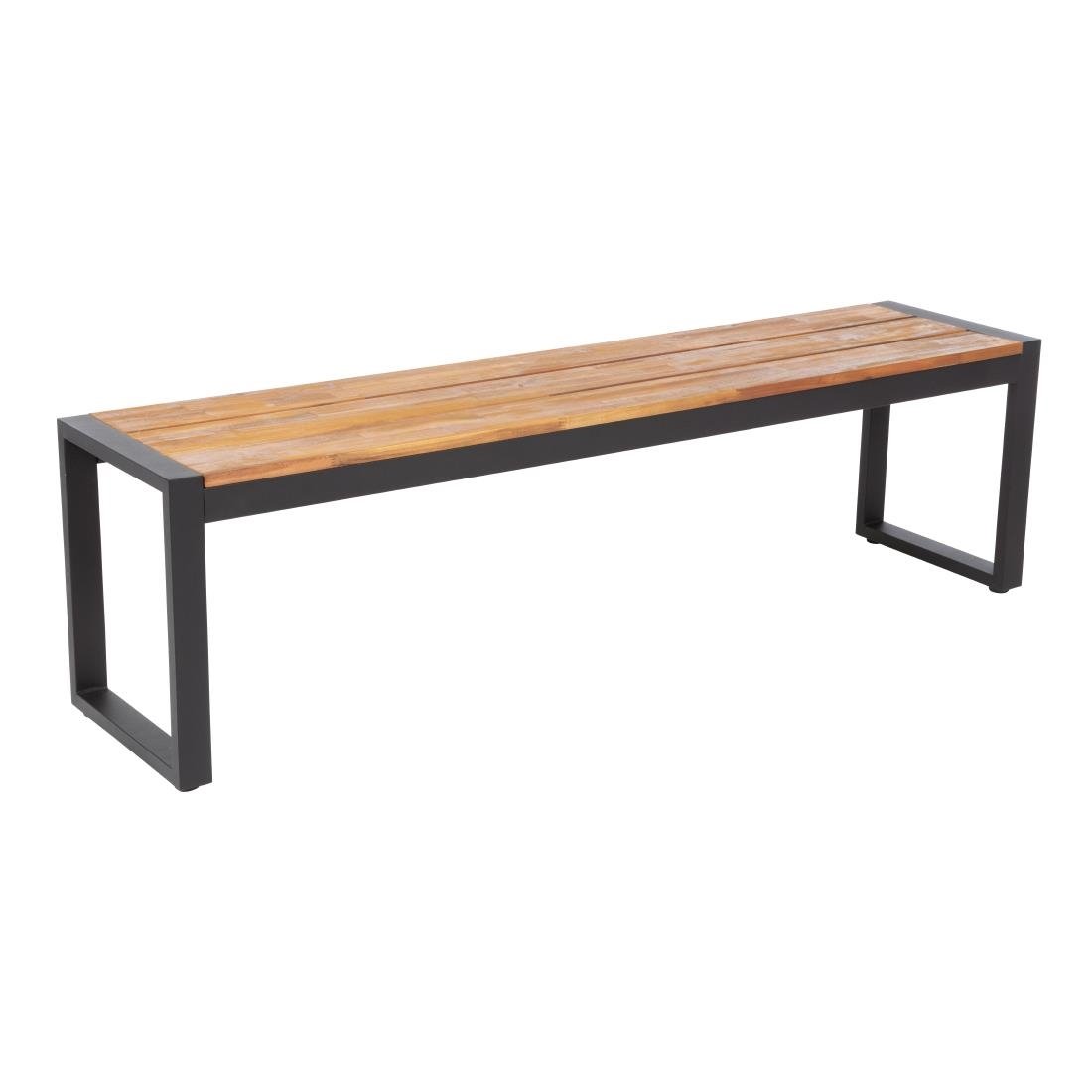 Bolero Acacia Wood and Steel Industrial Benches 1600mm (Pack of 2) - DS158