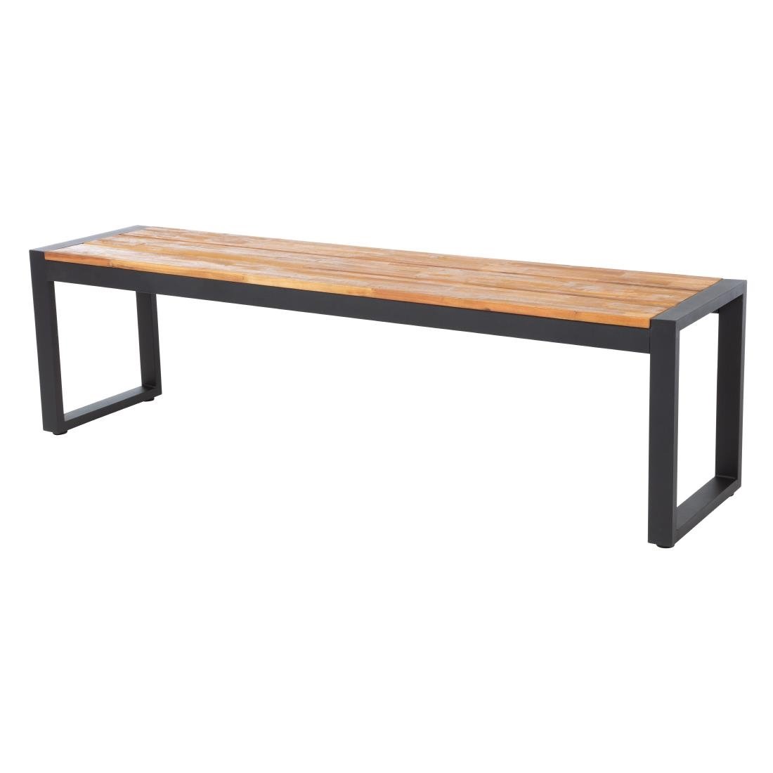 Bolero Acacia Wood and Steel Industrial Benches 1600mm (Pack of 2) - DS158