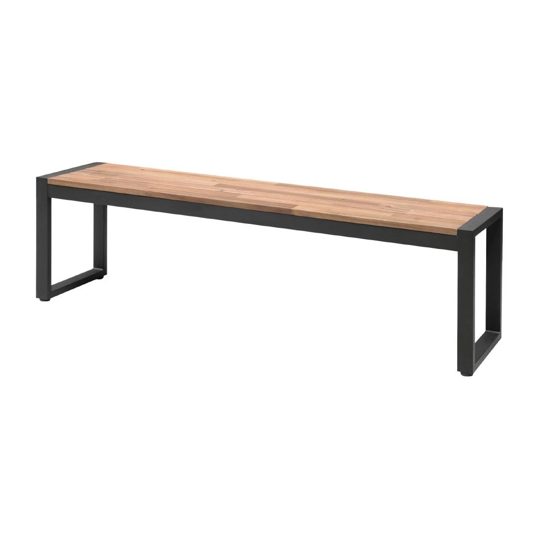 Bolero Acacia Wood and Steel Industrial Benches 1600mm (Pack of 2) - DS158