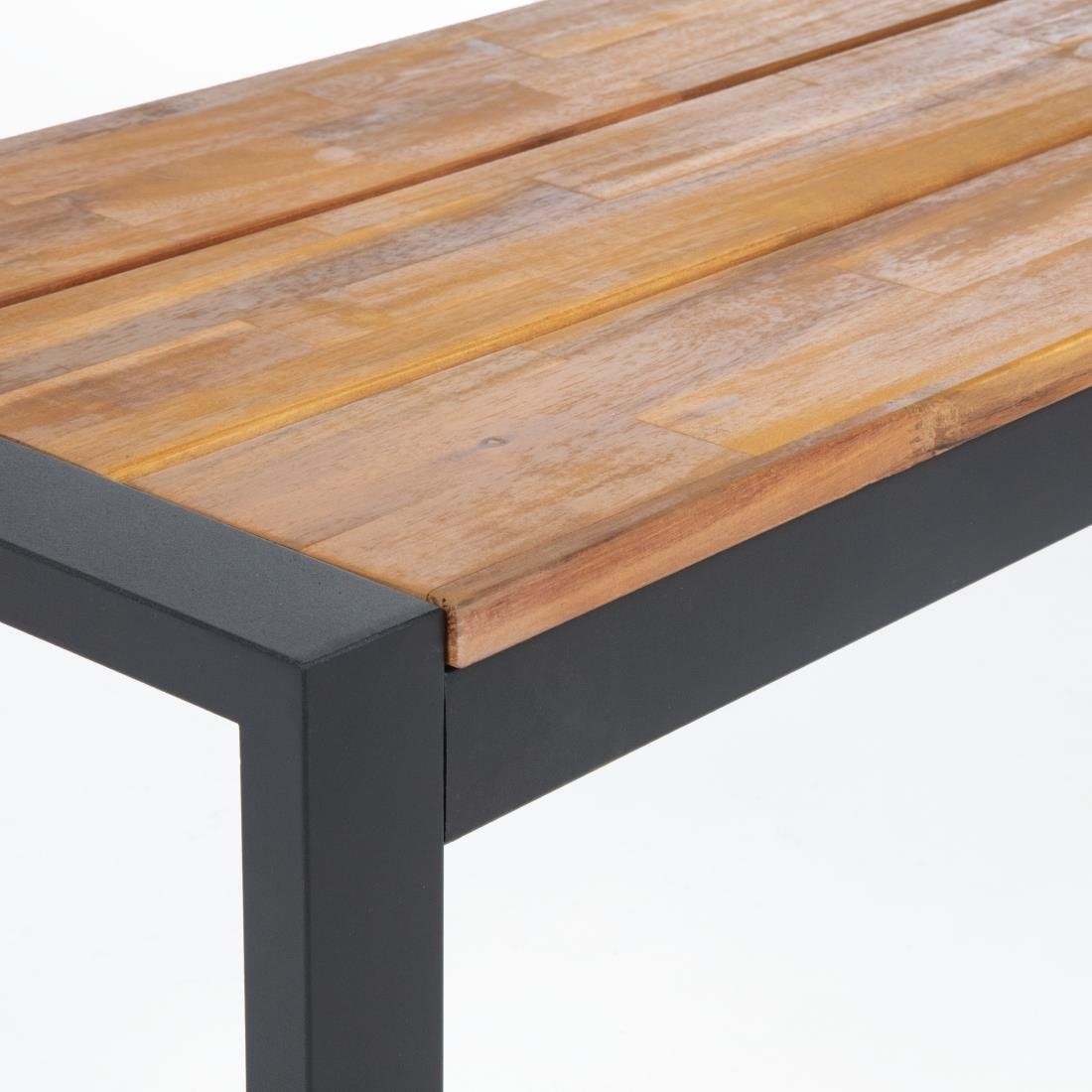 Bolero Acacia Wood and Steel Industrial Benches 1600mm (Pack of 2) - DS158