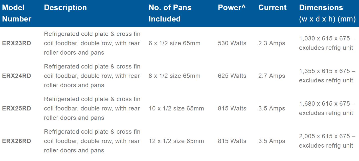 Roband Straight Glass Refrigerated Display Bar, 10 pans - ERX25RD