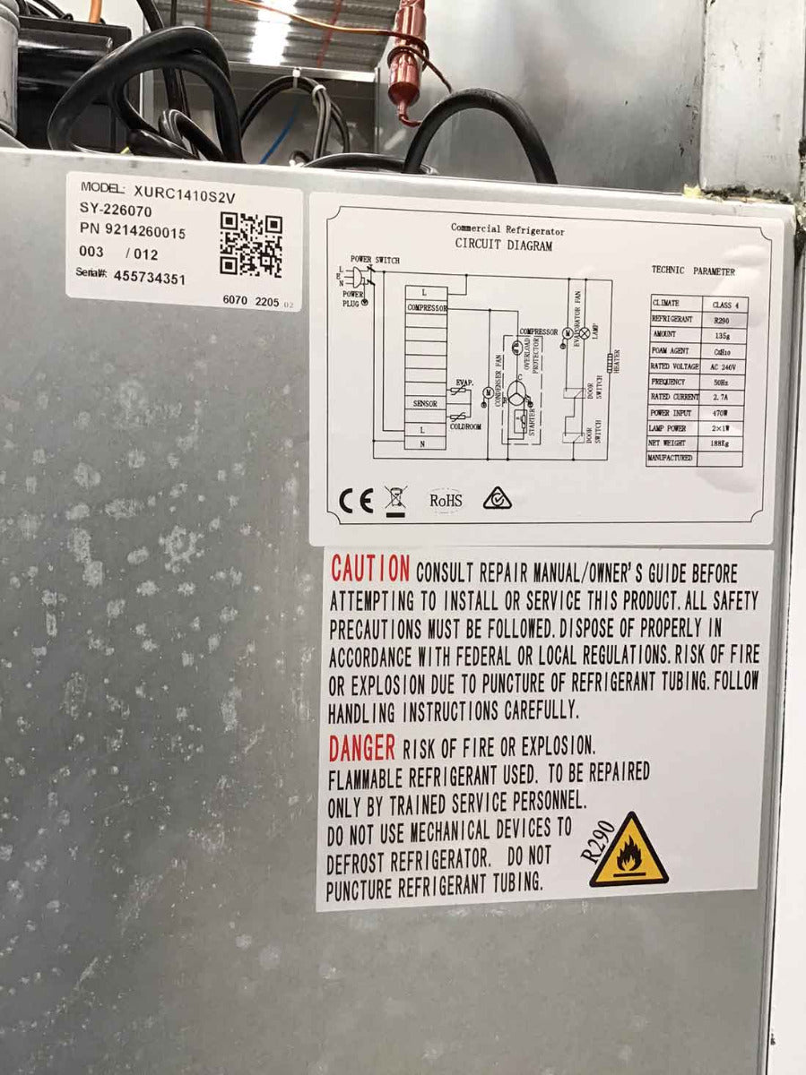 Ex-Showroom: FED-X S/S Four Door Upright Fridge - XURC1410S2V