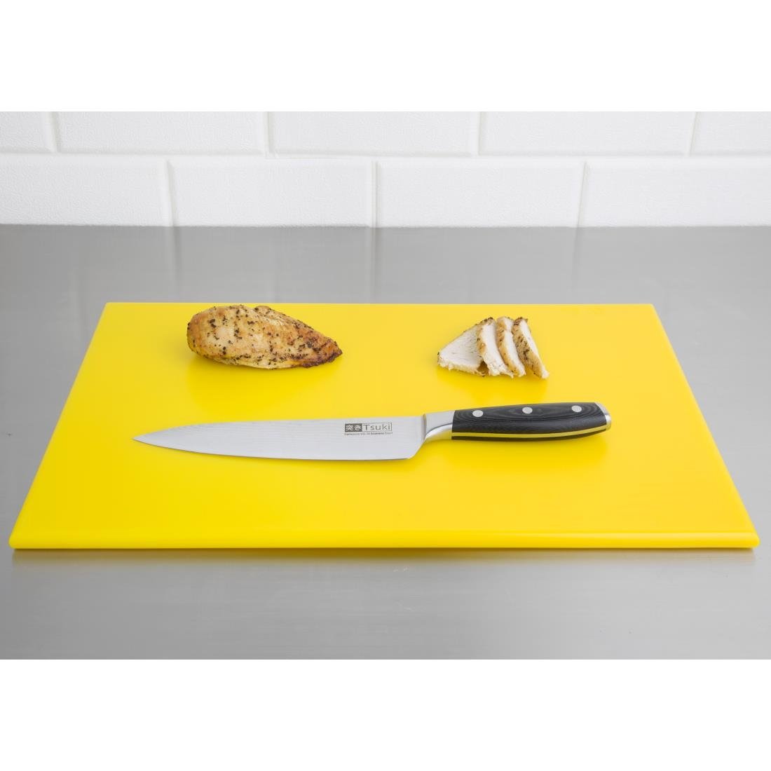 Hygiplas Antibacterial High Density Chopping Board Yellow - 455x305x12mm - F156