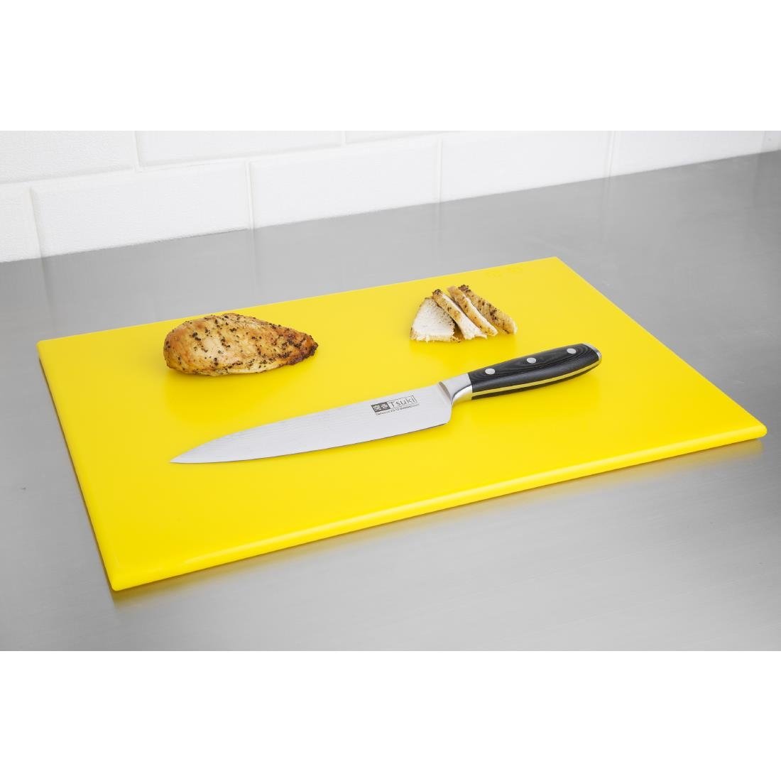 Hygiplas Antibacterial High Density Chopping Board Yellow - 455x305x12mm - F156