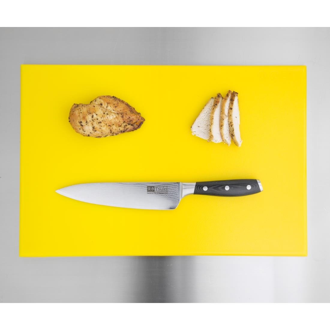 Hygiplas Antibacterial High Density Chopping Board Yellow - 455x305x12mm - F156