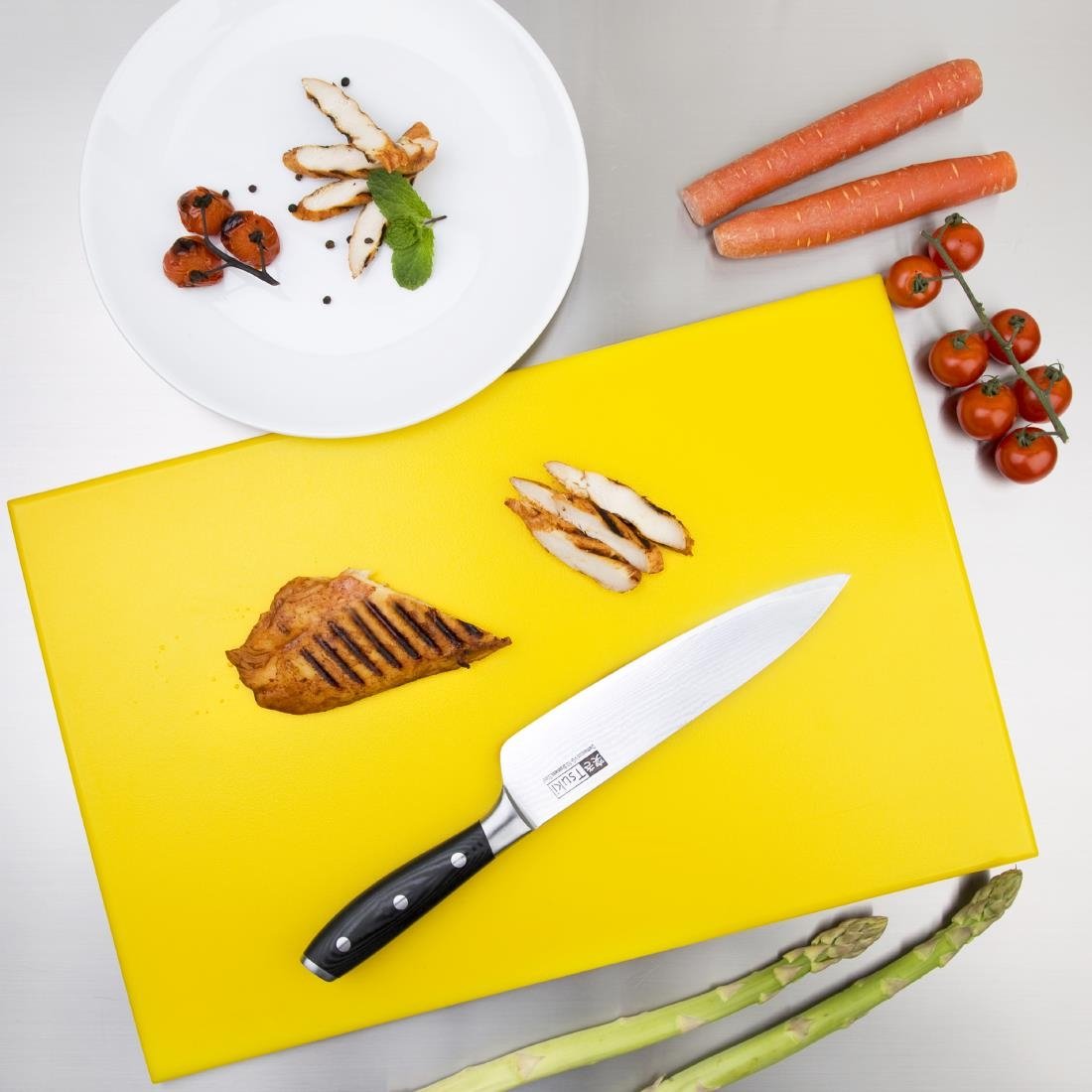 Hygiplas Antibacterial High Density Chopping Board Yellow - 455x305x12mm - F156