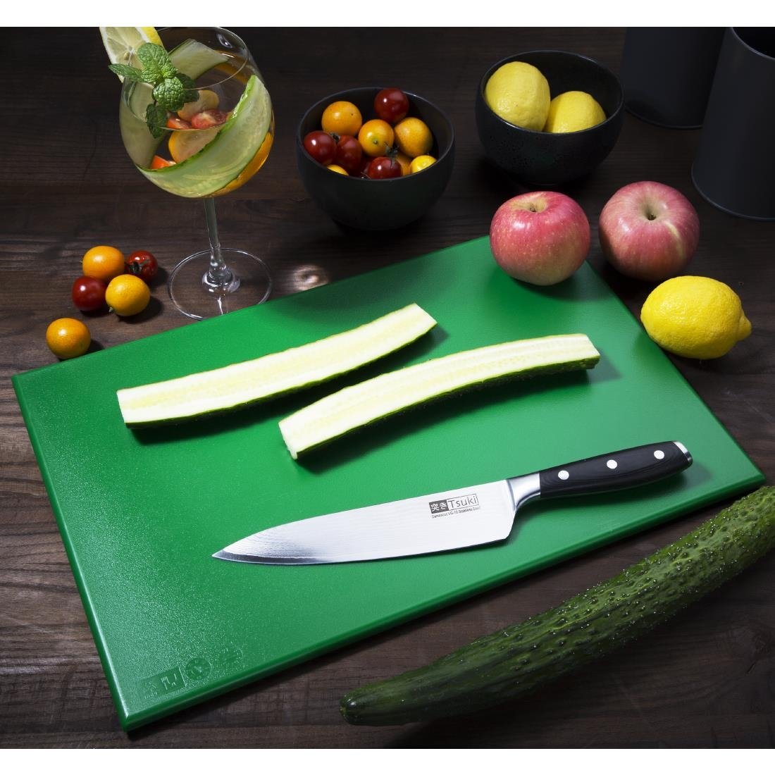 Hygiplas Antibacterial High Density Chopping Board Green - 455x305x12mm - F158