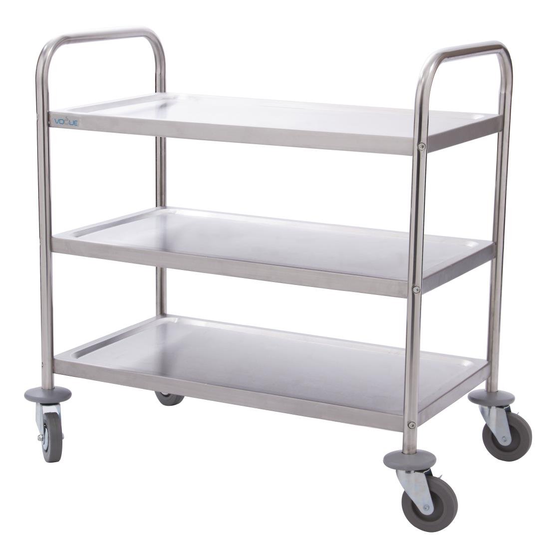 Vogue Stainless Steel 3 Tier Clearing Trolley Small - F993