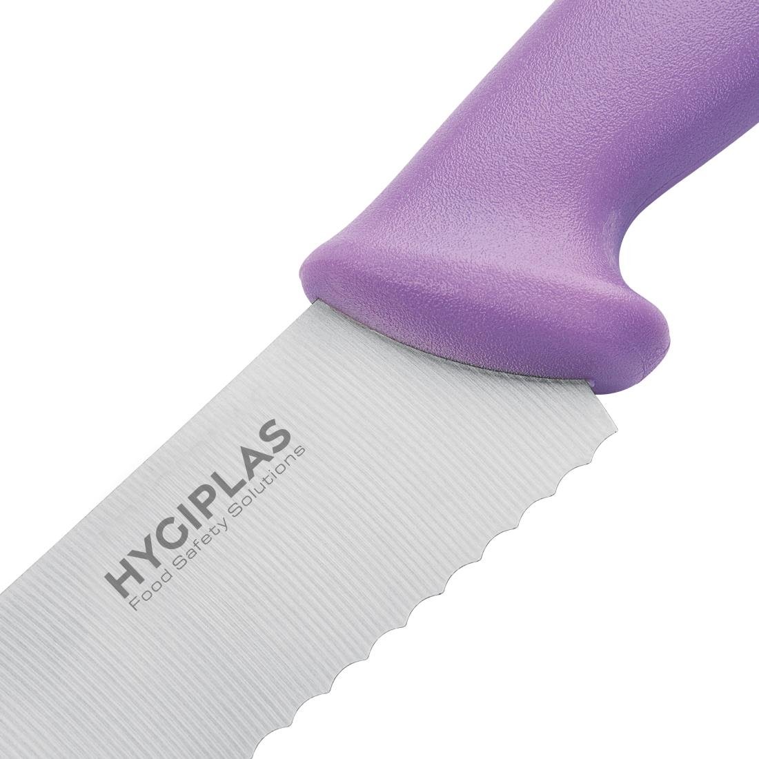Hygiplas Serrated Pastry Knife Purple 255mm - FP733