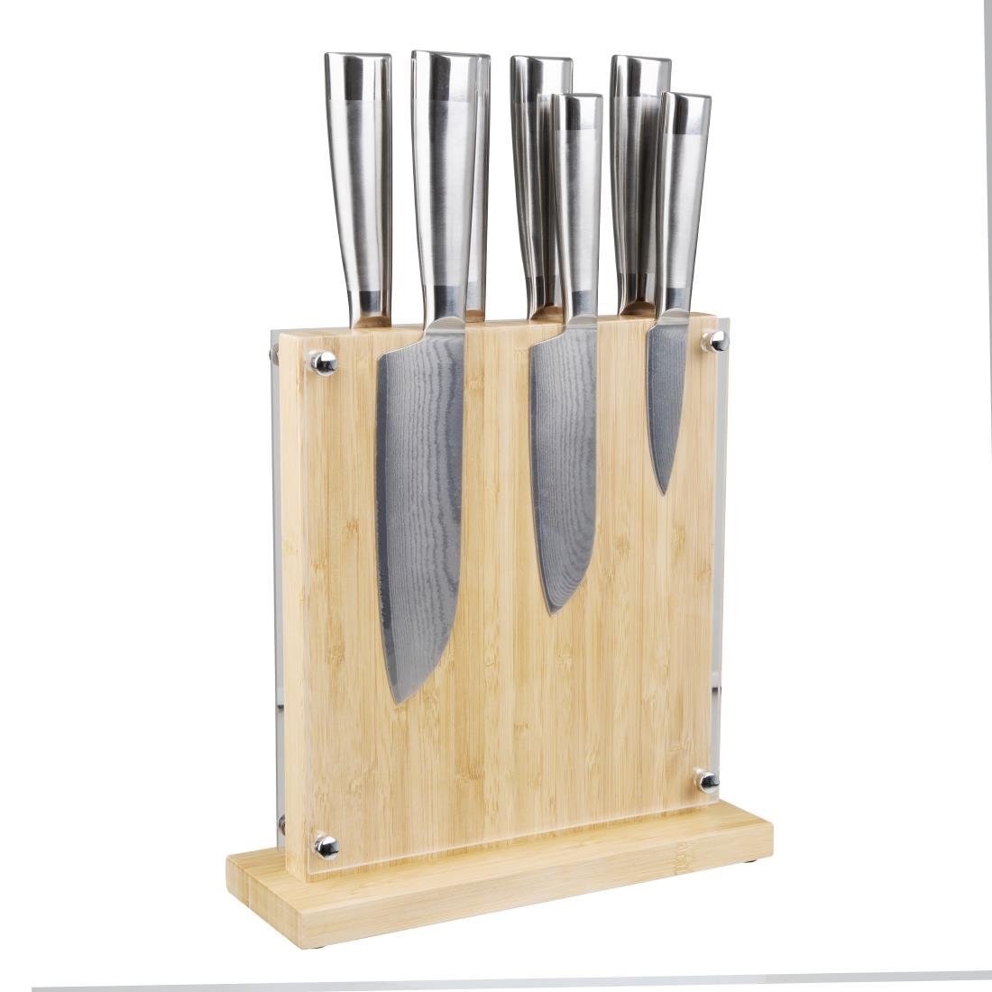 Vogue Wood Acrylic Magnetic Knife Block - FS663