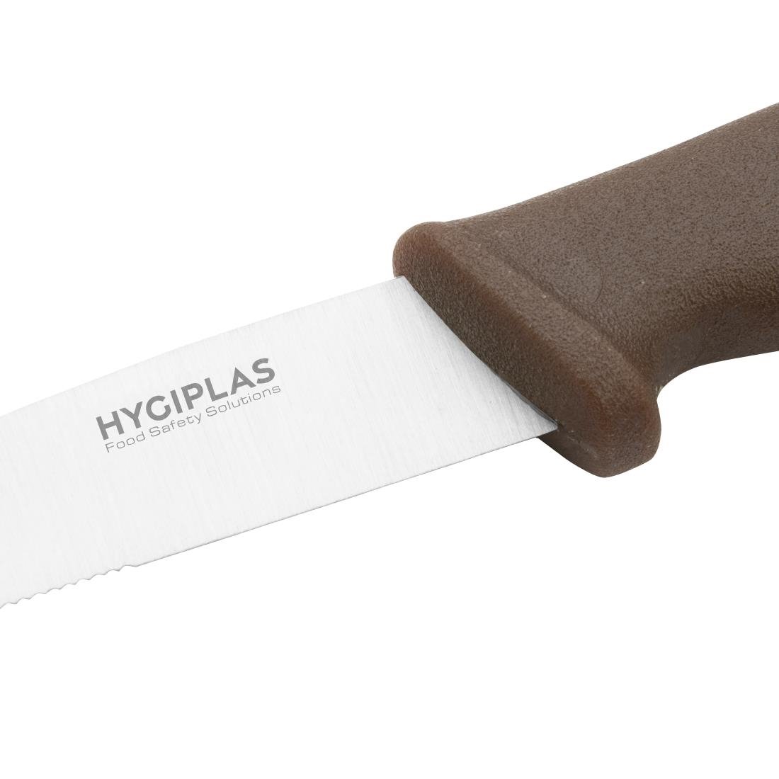 Hygiplas Vegetable Knife Serrated Brown 102mm - FX125