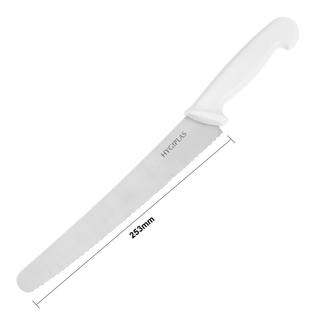 Hygiplas Serrated Pastry Knife White 255mm - FX127