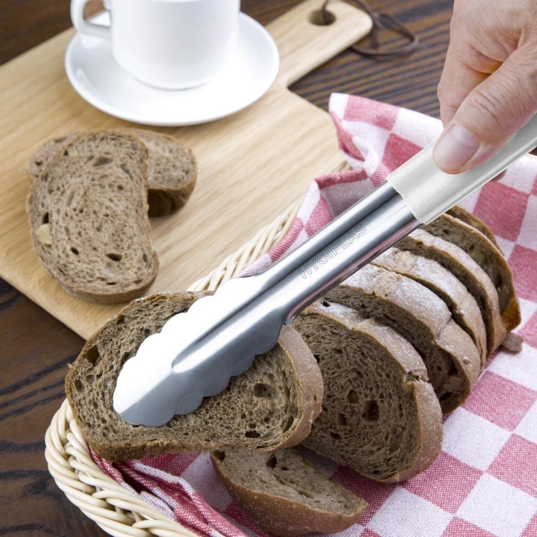 Hygiplas Colour Coded Serving Tong White 300mm - FX130