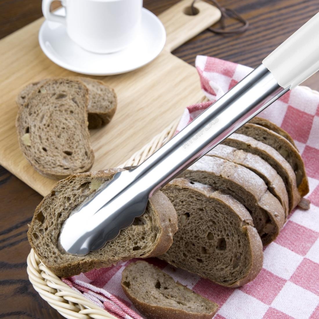 Hygiplas Colour Coded White Serving Tong 405mm - FX131