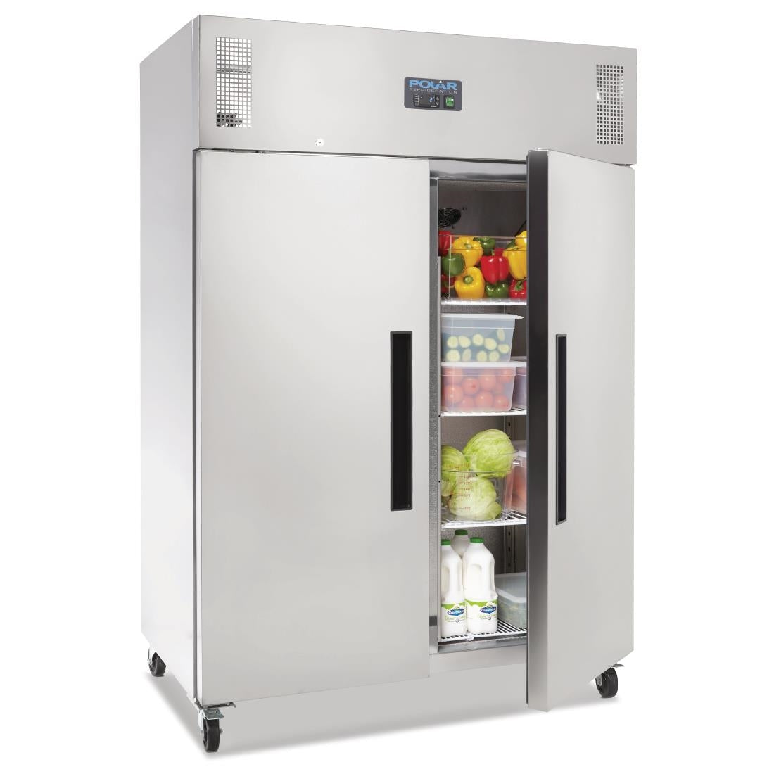 Polar G-Series 2 Door Upright Fridge Stainless Steel 1200Ltr - DL895-A