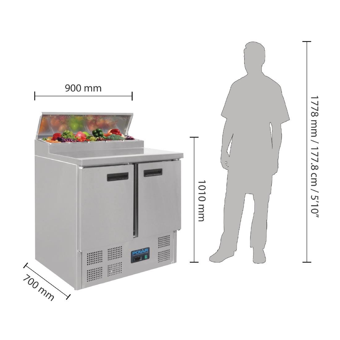 Polar G-Series Pizza Prep Counter Fridge 254Ltr - G604-A