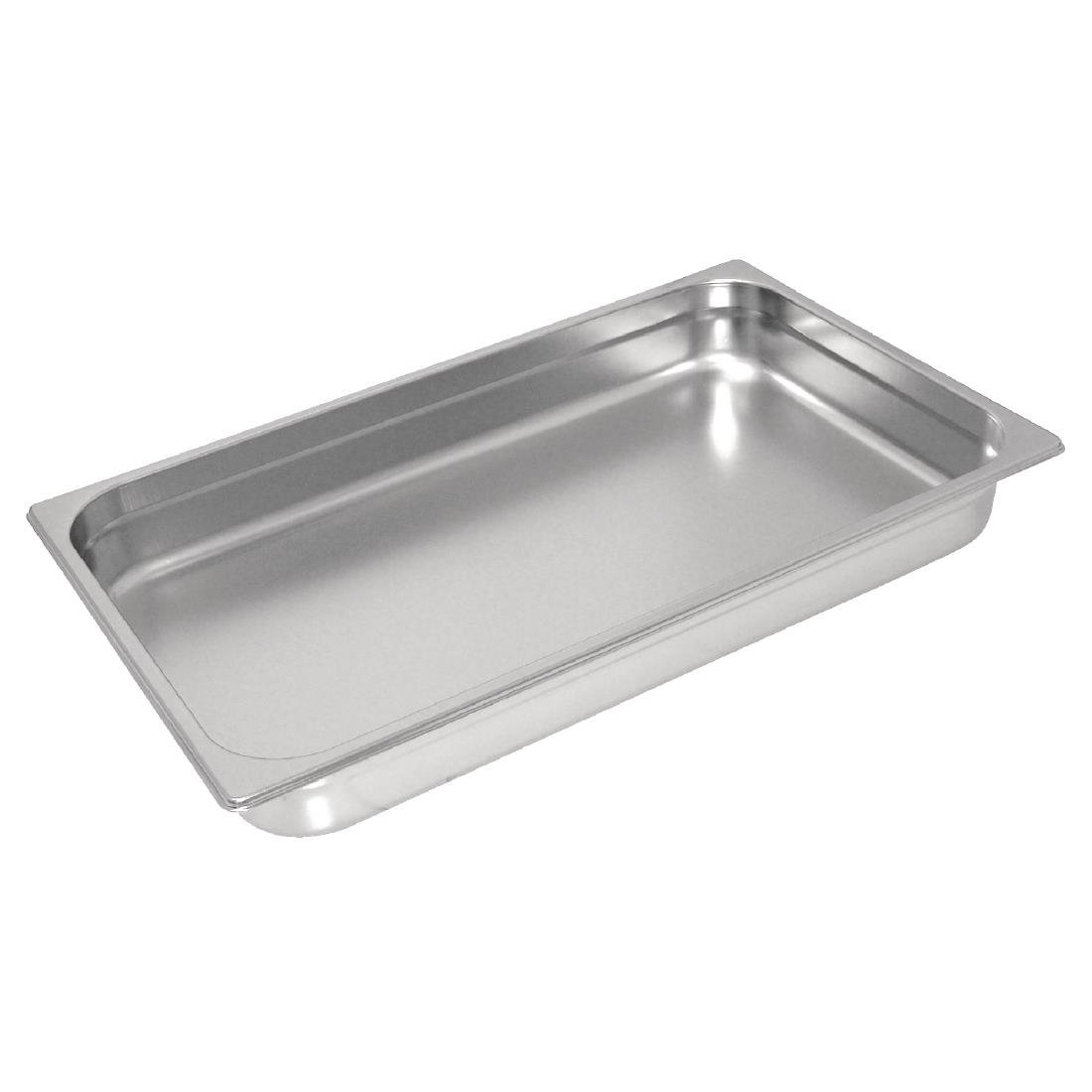 Vogue Heavy Duty Stainless Steel 1/1 Gastronorm Tray 40mm - GC962