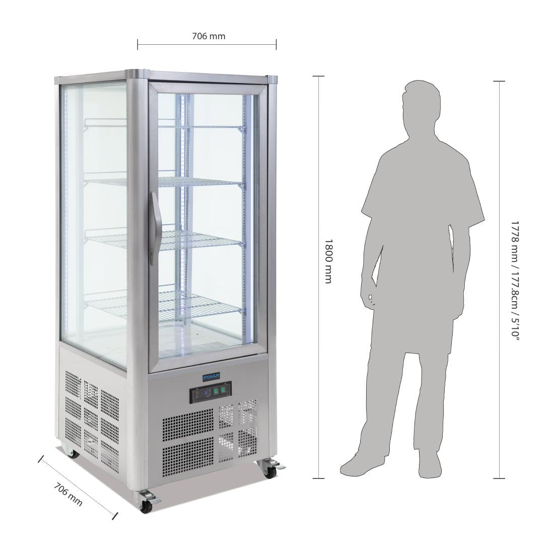Polar G-Series Patisserie Display Fridge 400Ltr - GD881-A