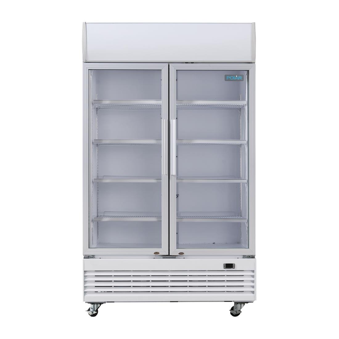 Polar G-Series Hinged Door Upright Display Cooler with Light Box 950Ltr - GE580-A