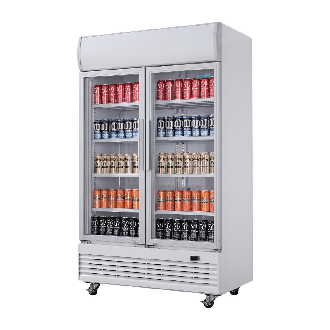 Polar G-Series Hinged Door Upright Display Cooler with Light Box 950Ltr - GE580-A
