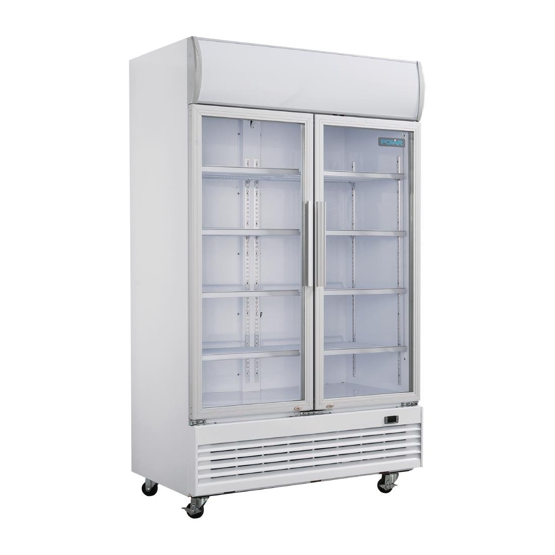 Polar G-Series Hinged Door Upright Display Cooler with Light Box 950Ltr - GE580-A
