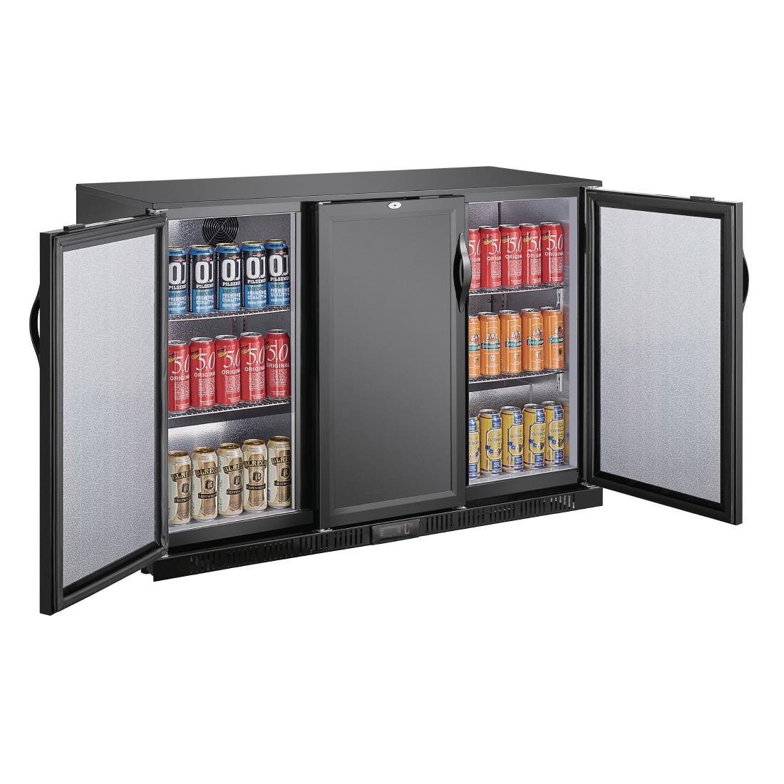 Polar G-series 850mm Triple Door Back Bar Cooler Solid Door 320 Ltr - GE999-A